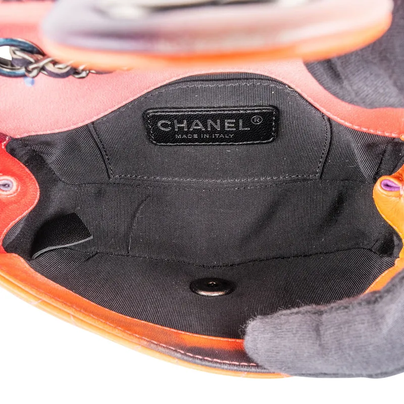 Chanel Quilted Lamskskin Multicolor Flower Power Rectangular Single Flap Mini Crossbody Bag