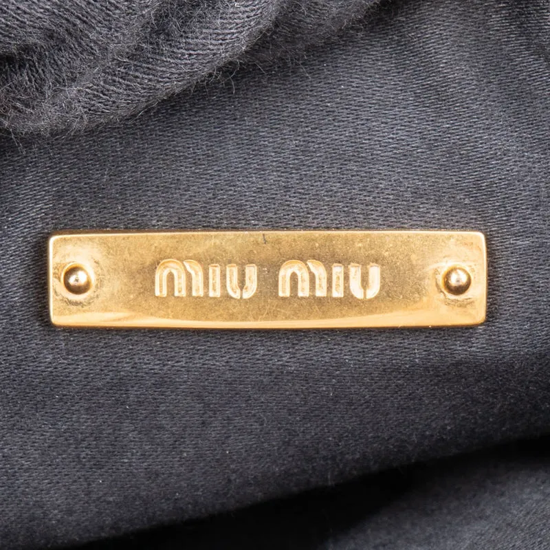 Miu Miu Matelassé Vitello Lux Leather Small Saddle Crossbody Bag