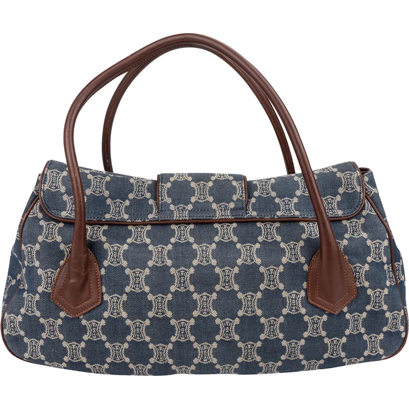 Celine Denim Macadam Monogram Buckle Handbag