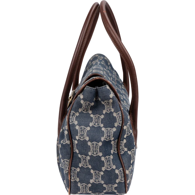 Celine Denim Macadam Monogram Buckle Handbag