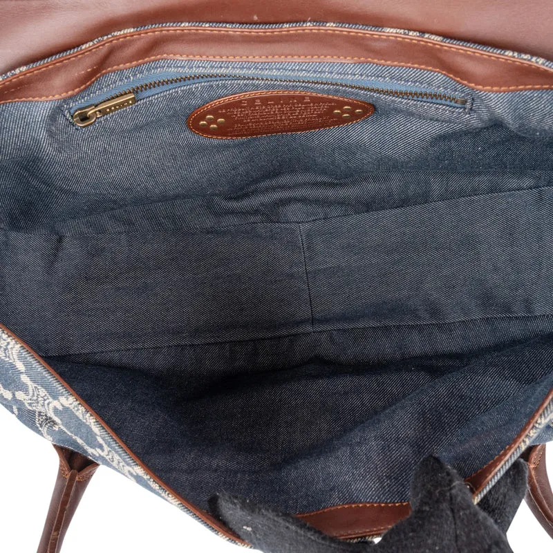 Celine Denim Macadam Monogram Buckle Handbag