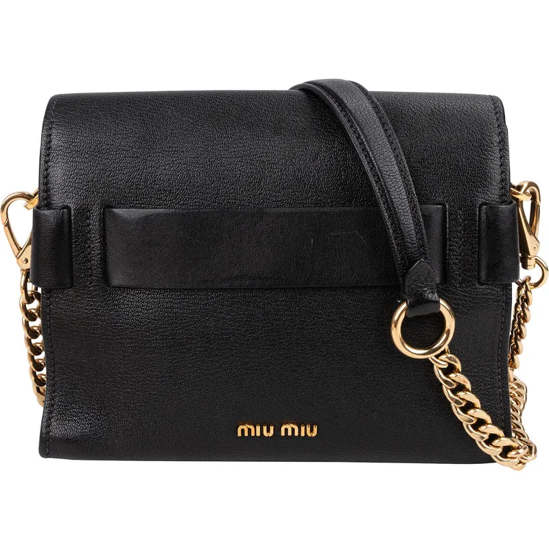 Miu Miu Madras Leather Flap Crossbody Bag