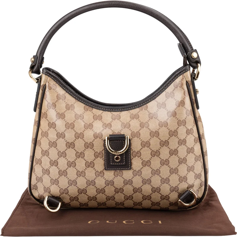 Gucci Monogram Crystal GG Abbey D-Ring Shoulder Bag