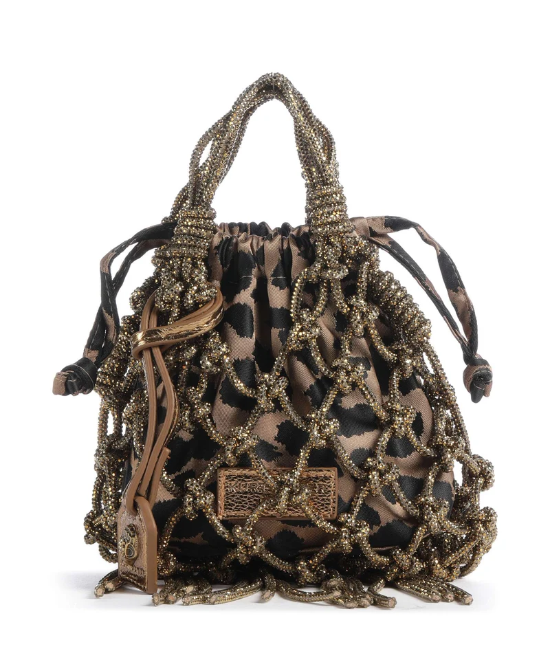 Kurt Geiger Macrame Mini Crystal Umhängetasche bronze