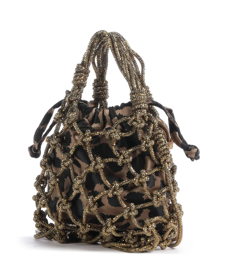 Kurt Geiger Macrame Mini Crystal Umhängetasche bronze