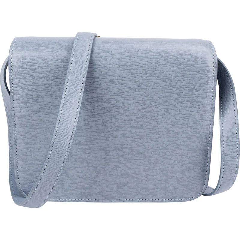 Celine Blue Grained Calfskin Classic Box Small Crossbody Bag