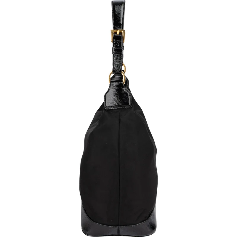 Prada Tessuto Saffiano Lux Leather Triangle Hobo Shoulder Bag