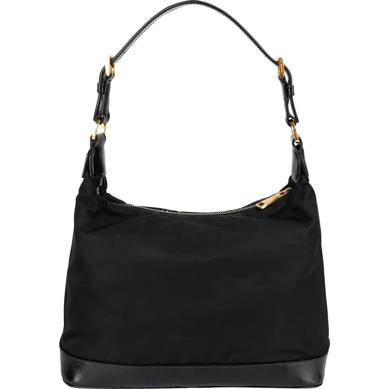 Prada Tessuto Saffiano Lux Leather Triangle Hobo Shoulder Bag