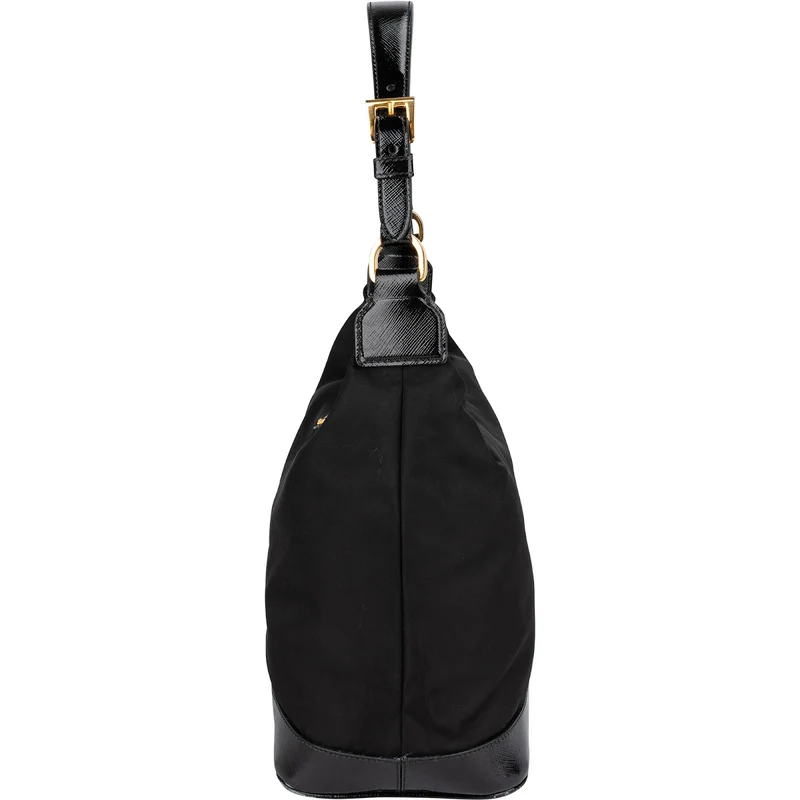 Prada Tessuto Saffiano Lux Leather Triangle Hobo Shoulder Bag