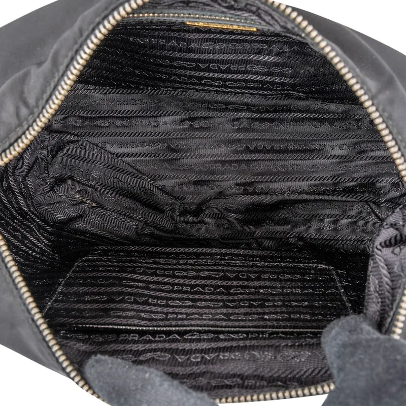 Prada Tessuto Saffiano Lux Leather Triangle Hobo Shoulder Bag