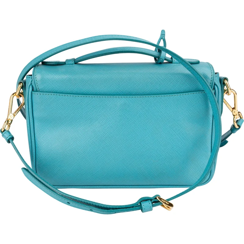Prada Saffiano Lux Leather Lock Crossbody Handbag