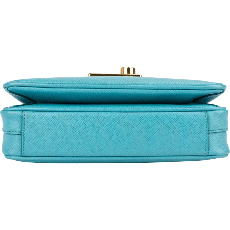 Prada Saffiano Lux Leather Lock Crossbody Handbag