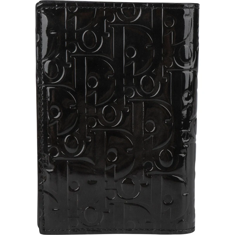 Christian Dior Oblique Monogram Patent Leather Galaxy Bifold Card Holder