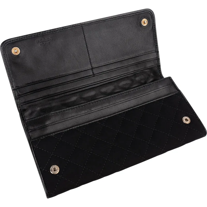 Prada Black Quilted Tessuto Triangle Wallet
