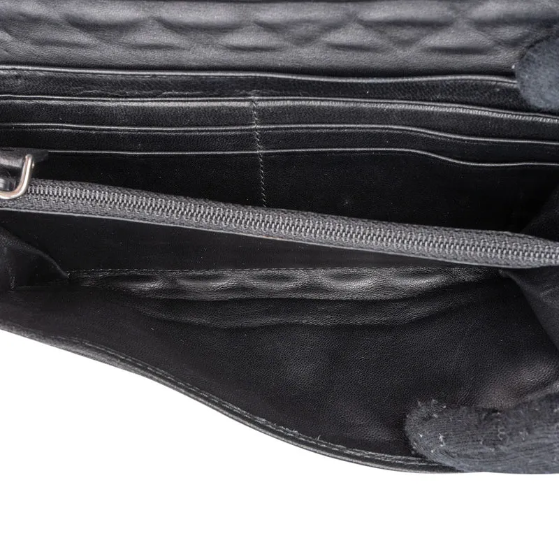 Prada Black Quilted Tessuto Triangle Wallet