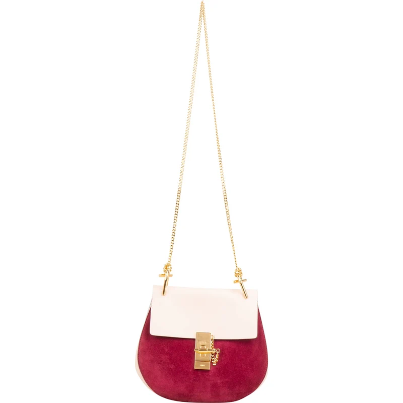 Chloé Suede Leather Bicolor Drew Crossbody Bag