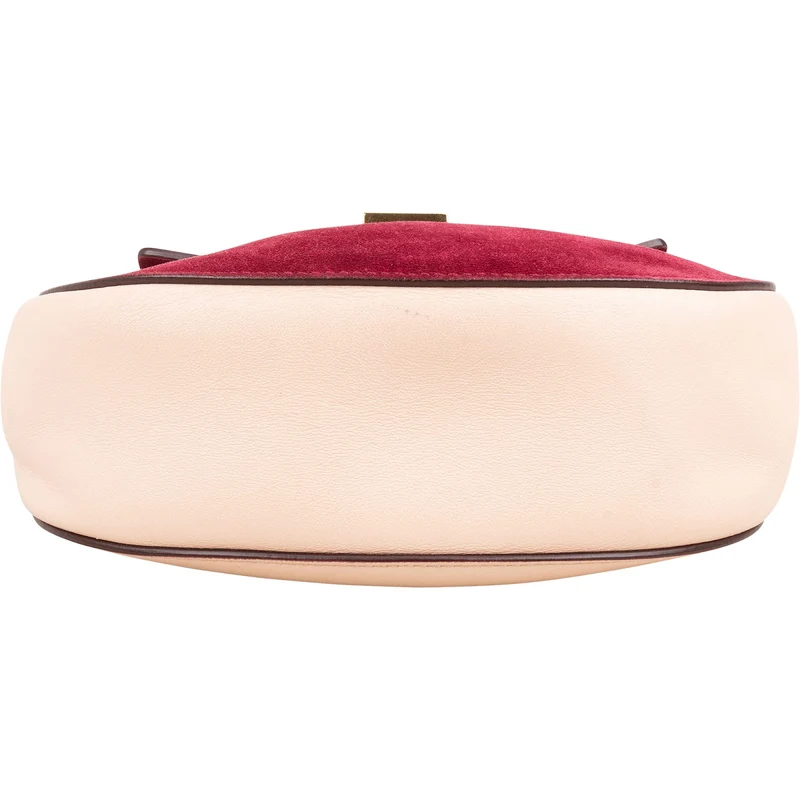 Chloé Suede Leather Bicolor Drew Crossbody Bag