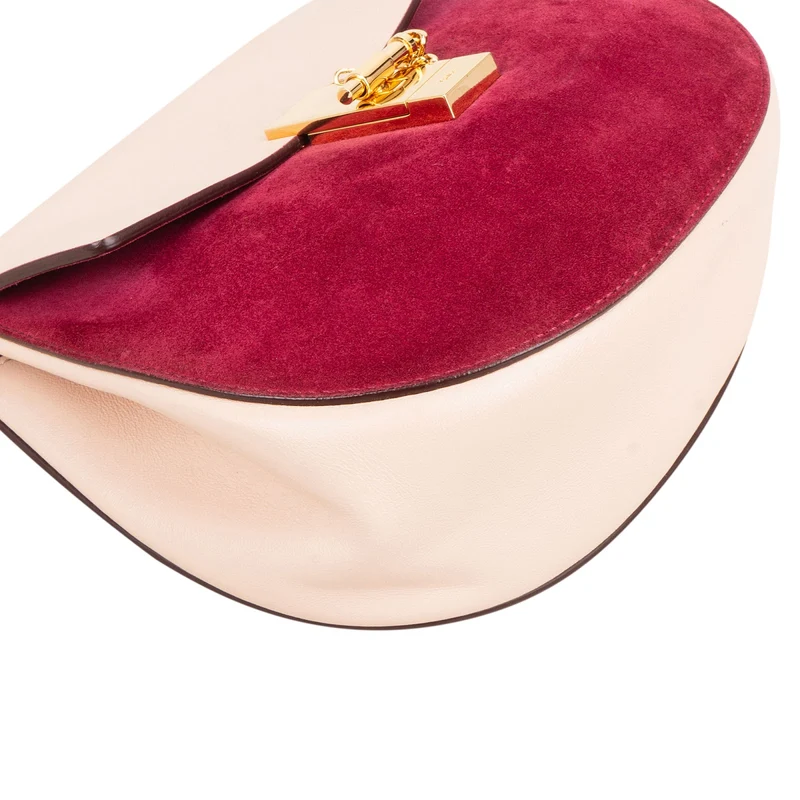Chloé Suede Leather Bicolor Drew Crossbody Bag