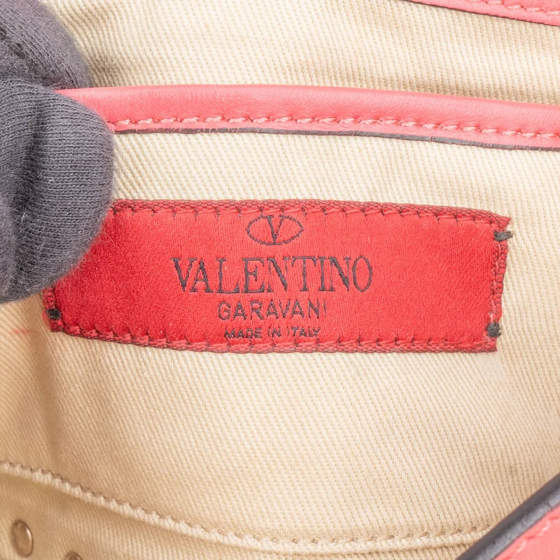 Valentino Garavani Pink Leather Rockstud Flap Crossbody Bag