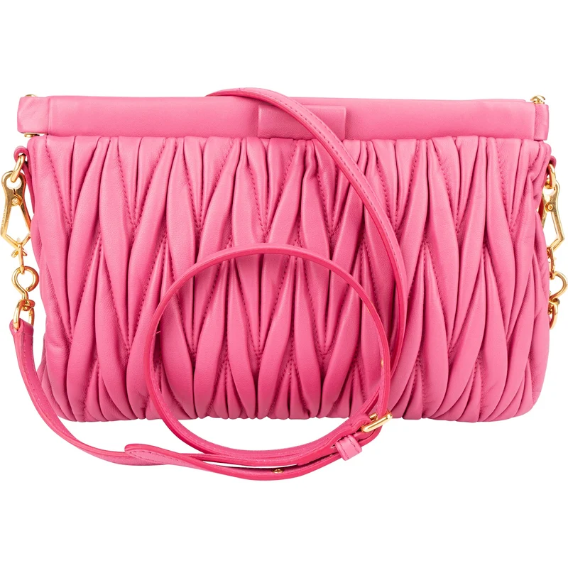 Miu Miu Matelassé Nappa Leather Clutch Crossbody Bag