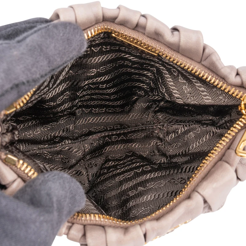 Prada Matelassé Nappa Leather Gaufre Pochette Clutch