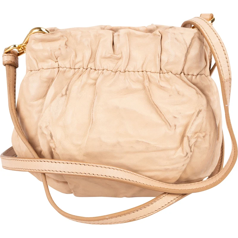 Prada Crinkled Nappa Leather Bucket Mini Crossbody Bag
