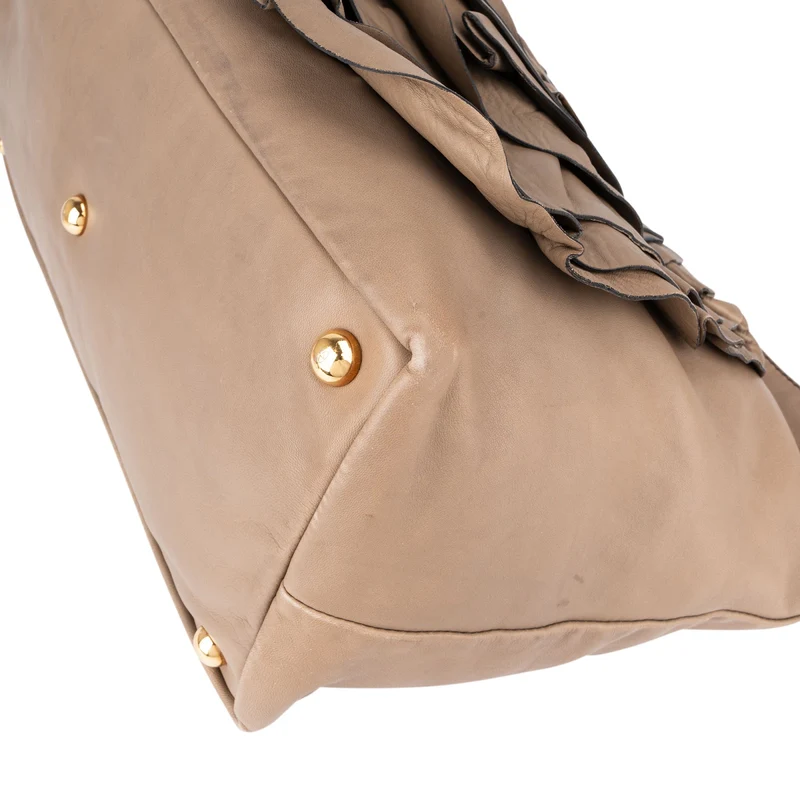 Valentino Garavani Leather Rose Large Tote Shoulder Bag