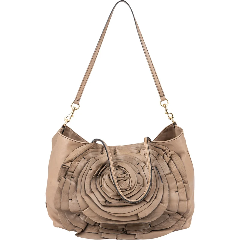 Valentino Garavani Leather Rose Large Tote Shoulder Bag