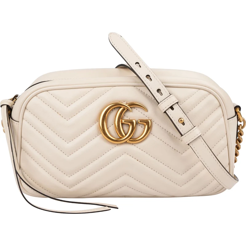 Gucci Chevron Matelassé Leather GG Marmont Medium Camera Crossbody Bag