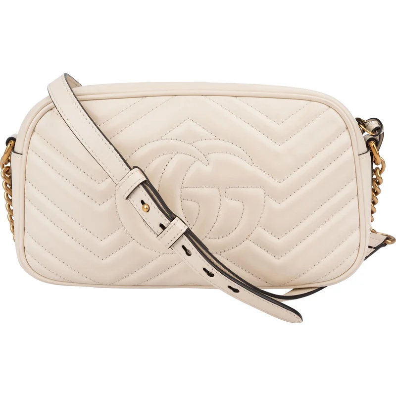 Gucci Chevron Matelassé Leather GG Marmont Medium Camera Crossbody Bag