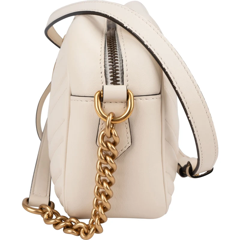 Gucci Chevron Matelassé Leather GG Marmont Medium Camera Crossbody Bag