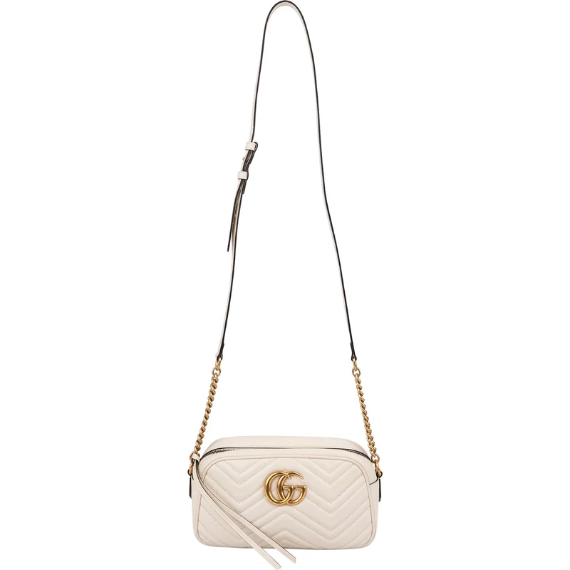 Gucci Chevron Matelassé Leather GG Marmont Medium Camera Crossbody Bag