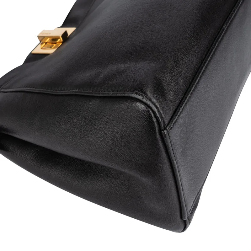 Fendi Black Leather Mini Peekaboo Handbag