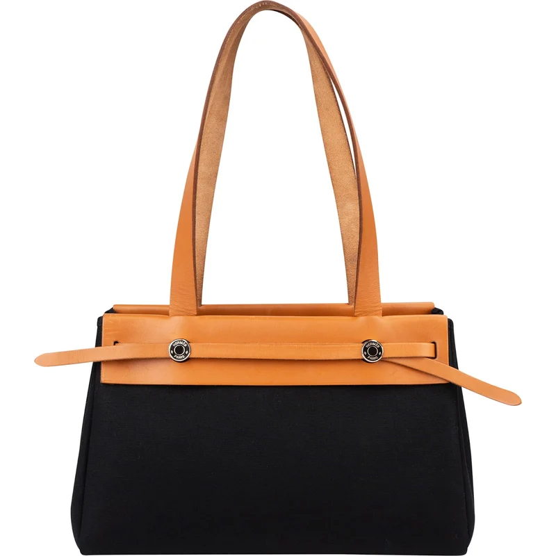 Hermès Canvas Leather Cabas PM Shoulder Bag