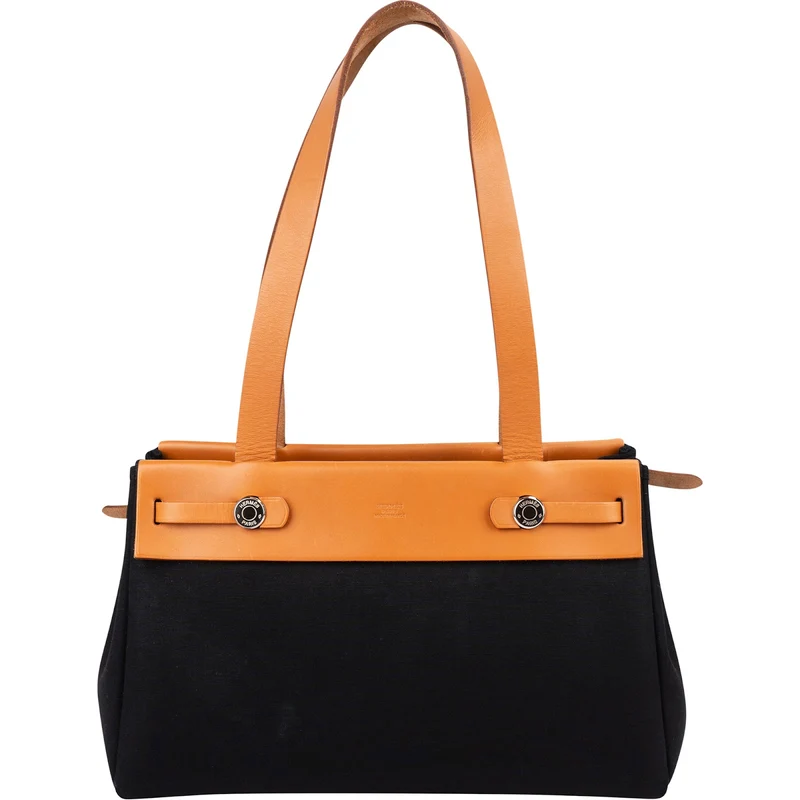 Hermès Canvas Leather Cabas PM Shoulder Bag