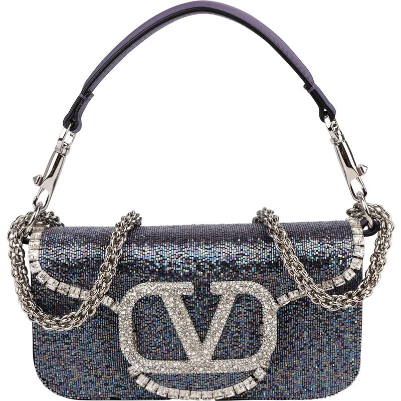 Valentino Garavani Crystal Embellished VLogo Signature Crossbody Handbag