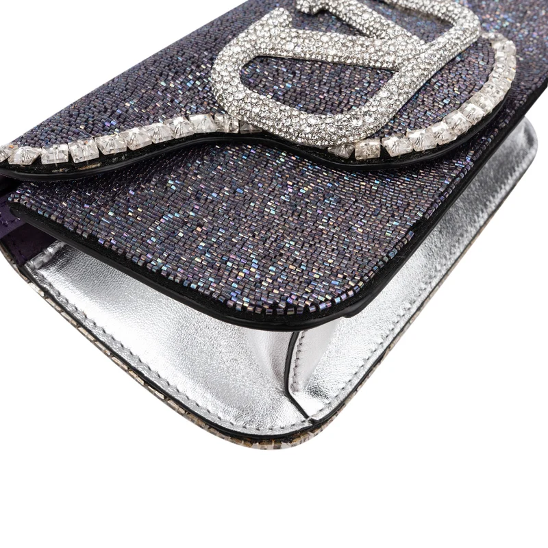 Valentino Garavani Crystal Embellished VLogo Signature Crossbody Handbag