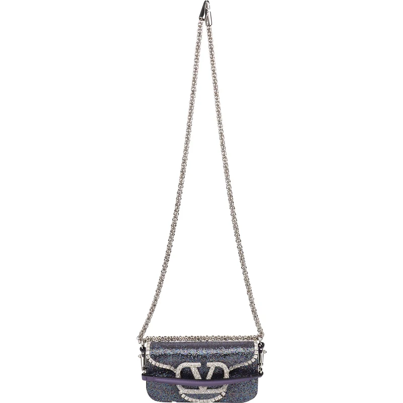 Valentino Garavani Crystal Embellished VLogo Signature Crossbody Handbag