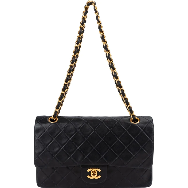 Chanel Quilted Lambskin 24K Gold Medium Double Flap Shoulder Bag