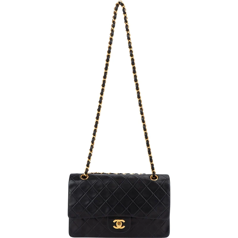 Chanel Quilted Lambskin 24K Gold Medium Double Flap Shoulder Bag