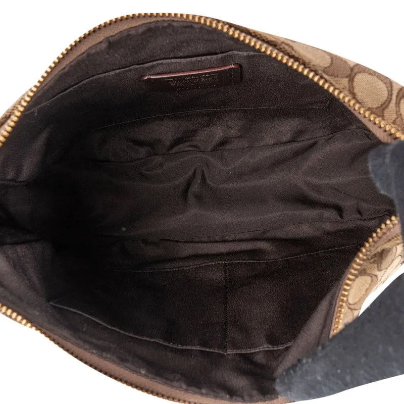 Coach Monogram Signature Canvas Hobo Shoulder Bag