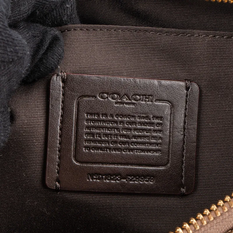 Coach Monogram Signature Canvas Hobo Shoulder Bag