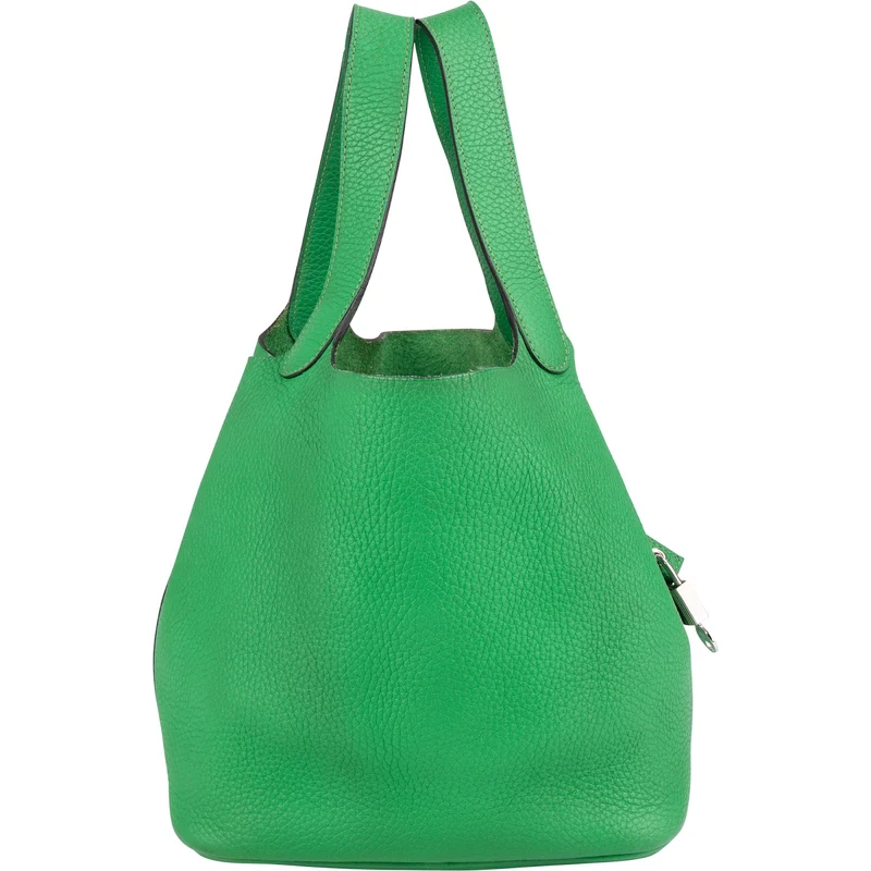 Hermès Green Taurillon Clemence Picotin Lock 22 (MM) Handbag