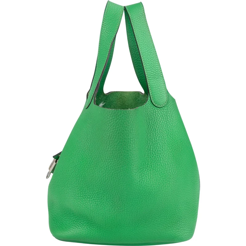 Hermès Green Taurillon Clemence Picotin Lock 22 (MM) Handbag