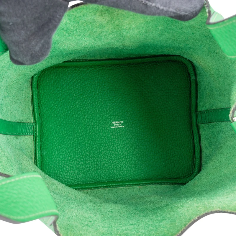 Hermès Green Taurillon Clemence Picotin Lock 22 (MM) Handbag