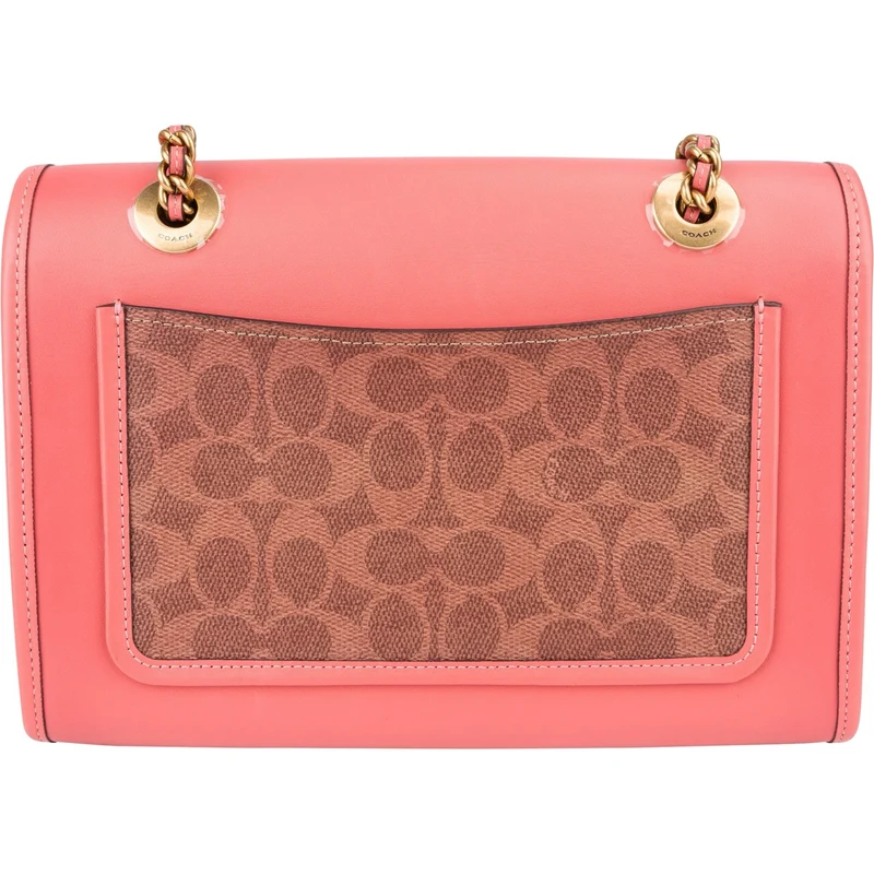 Coach Monogram Signature Canvas Parker Camellia Turnlock Crossbody Bag