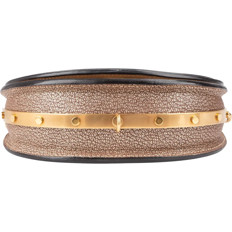 Chloé Metallic Grained Leather Nile Bracelet Minaudière Crossbody Handbag