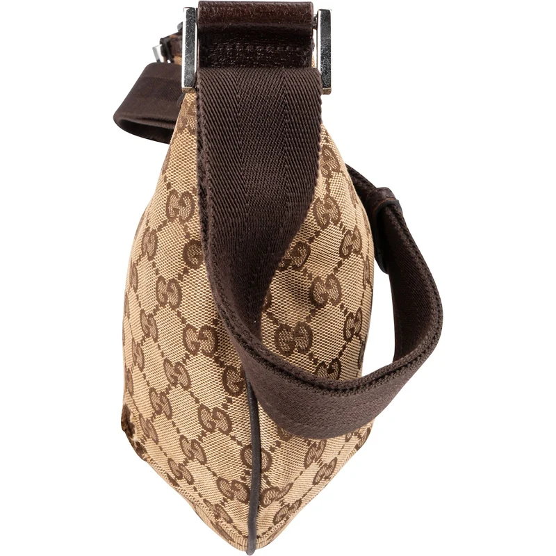 Gucci Monogram GG Canvas Crescent Messenger Crossbody Bag
