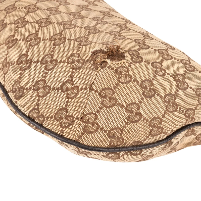 Gucci Monogram GG Canvas Crescent Messenger Crossbody Bag