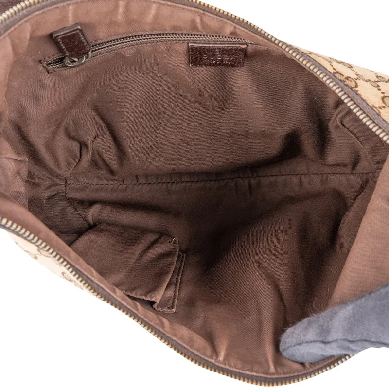 Gucci Monogram GG Canvas Crescent Messenger Crossbody Bag